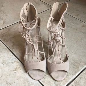 Public Desire Jayla Suede Heels Nude